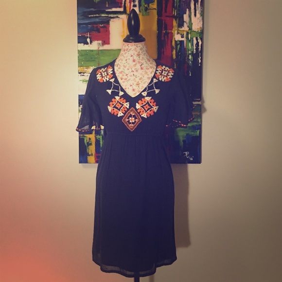 NWOT Judith March Navy Embroidered Dress NWOT Judith March Navy Embroidered Dress