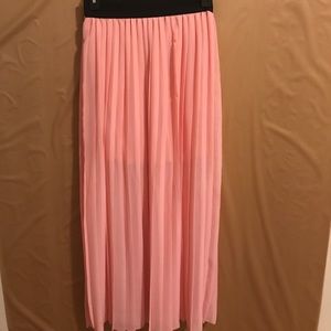 Pink and black maxi skirt