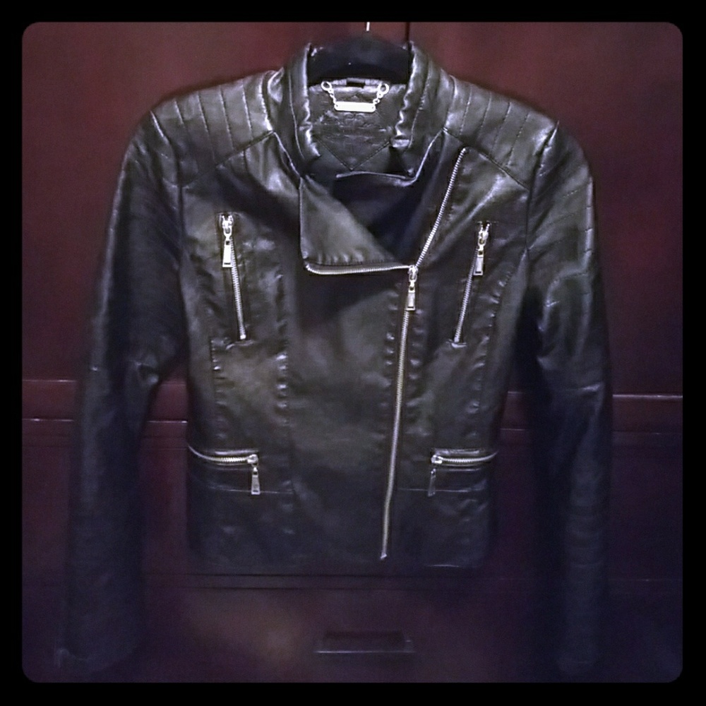 Faux Black Leather Jacket