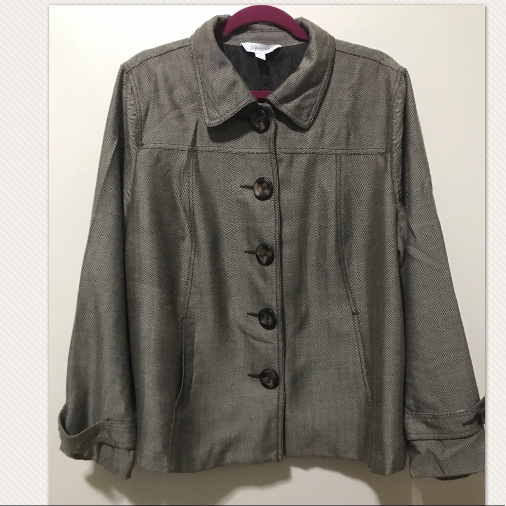 Brown Herringbone Jacket 👜💼🖋