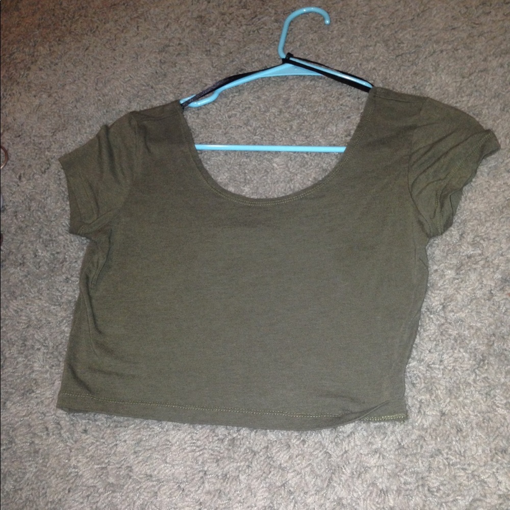 Olive green crop top
