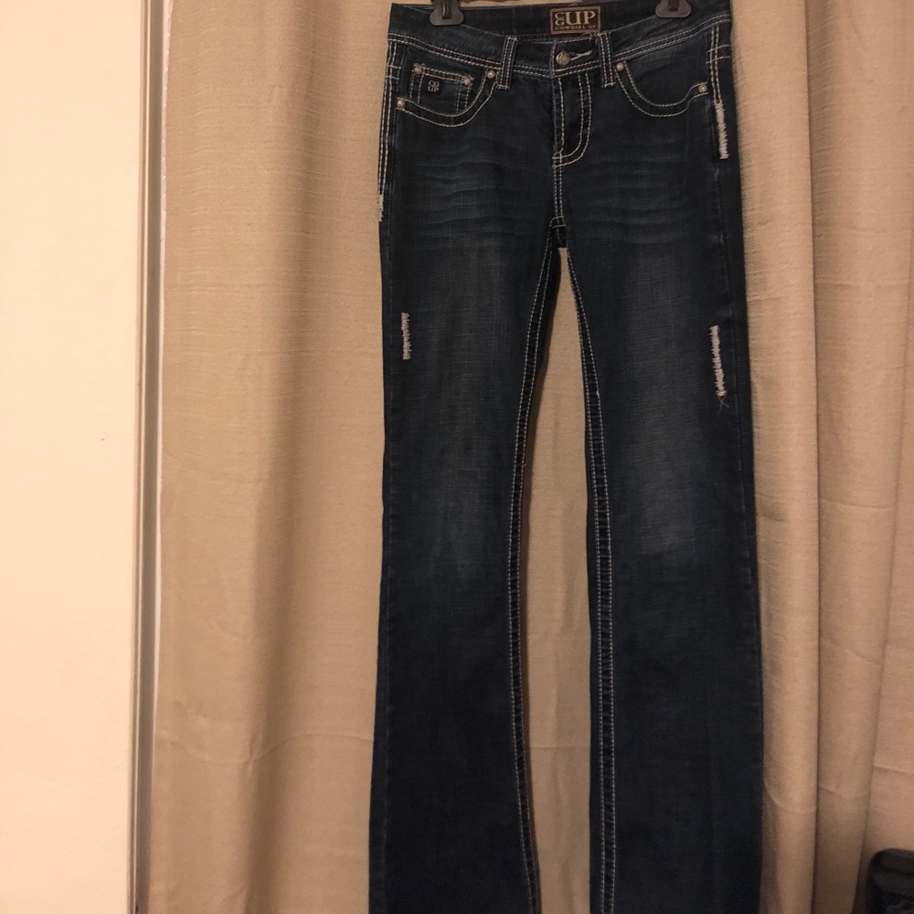 Dark denim jeans