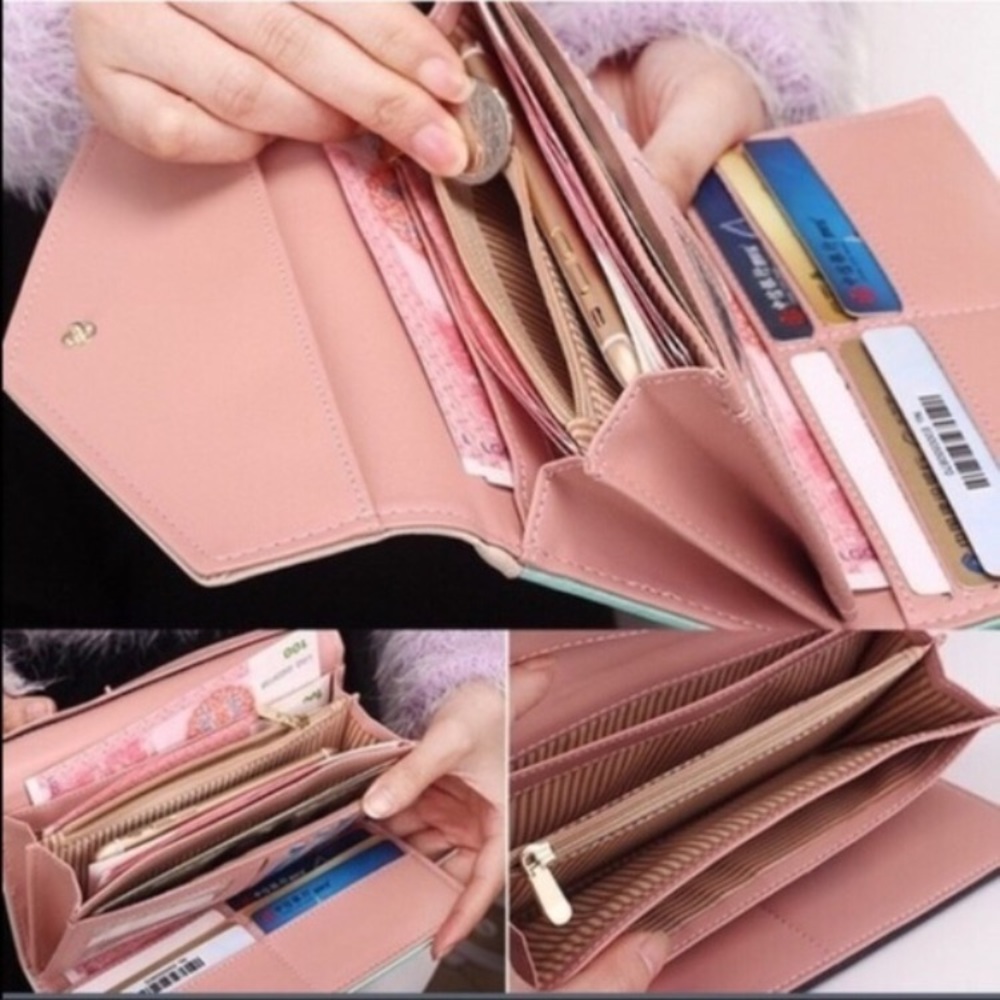 Teal and White Floral Wallet/Clutch - Picture 2 of 3