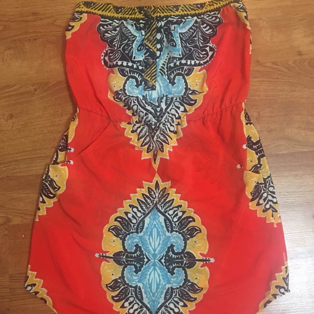 Orange tube top dress