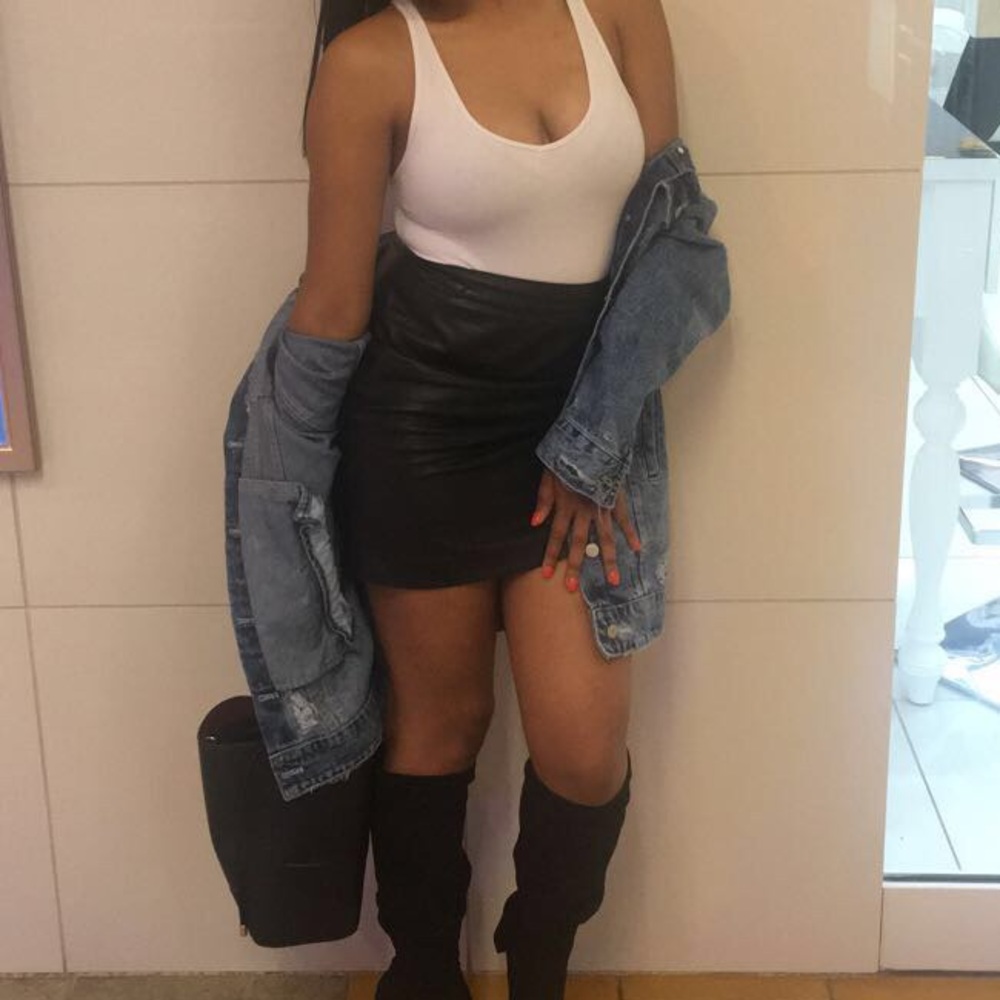 H&M Faux Leather Black Skirt