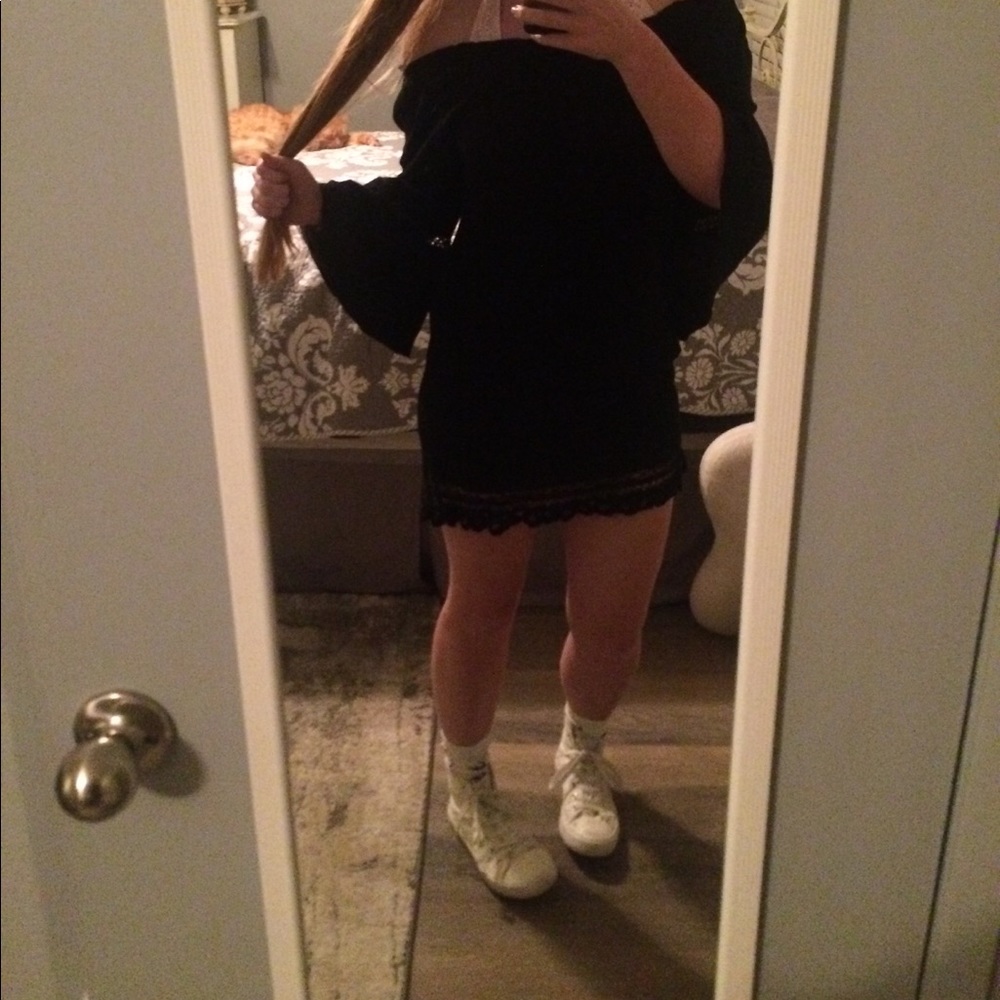 Flying Tomato boho chic lace mini dress