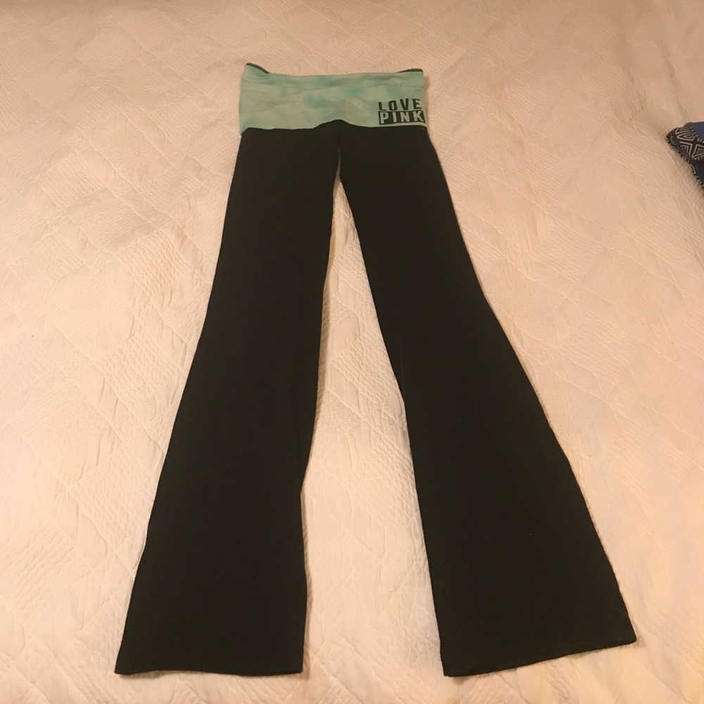 Pink tie dye blue boot cut leggings