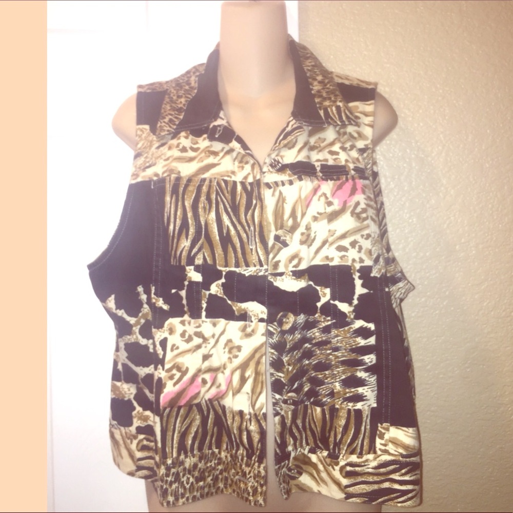 Vintage animal print vest Size: L-XL