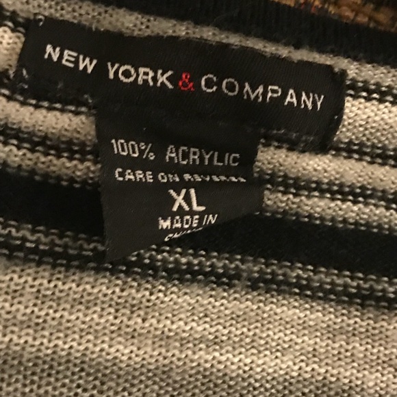 New York & Company Black, Gray and White Sweater - Picture 3 of 3
