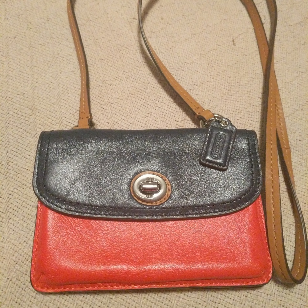 Coach crossbody leather wallet