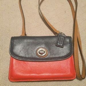 Coach crossbody leather wallet