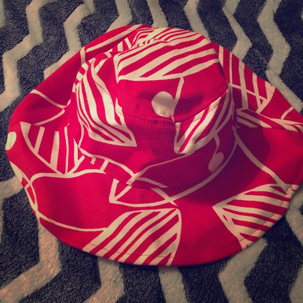 🍍Red and White Pattern Sun Beach Pool Canvas Hat