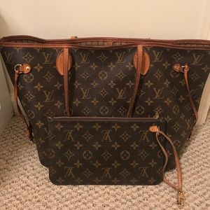 Louis Vuitton Never full tote with wristlet