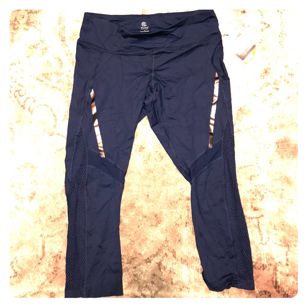 Champion Navy Leggings with Mesh Cutouts