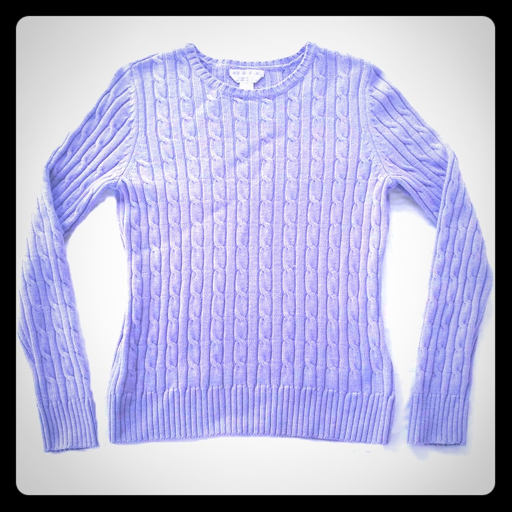 Petite Sophisticate Purple 100%Merino Wool Sweater