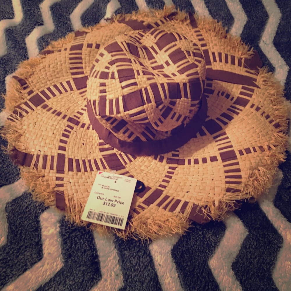 🍍Floppy Straw Like Brown and Tan Sun Beach Hat