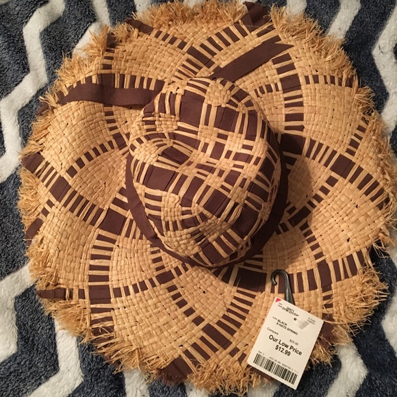 🍍Floppy Straw Like Brown and Tan Sun Beach Hat - Picture 2 of 5