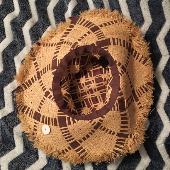 🍍Floppy Straw Like Brown and Tan Sun Beach Hat - Picture 4 of 5