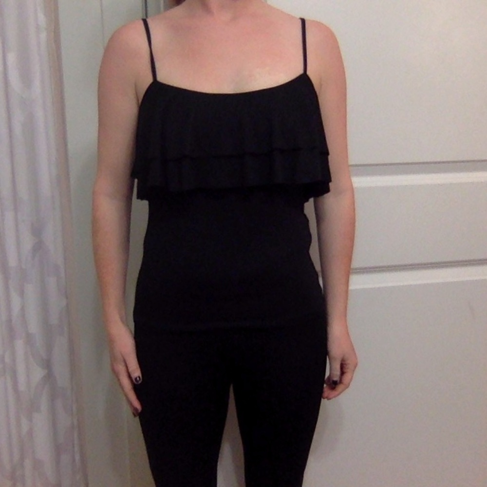 Garage ruffle tank top