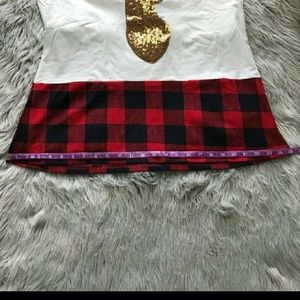 Sequin deer Christmas blouse with pockets ON HOLD