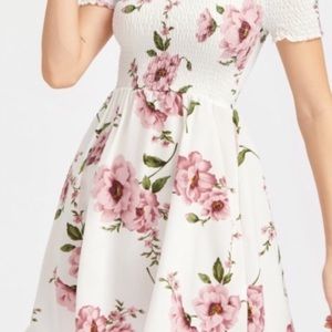 NWOT White floral dress