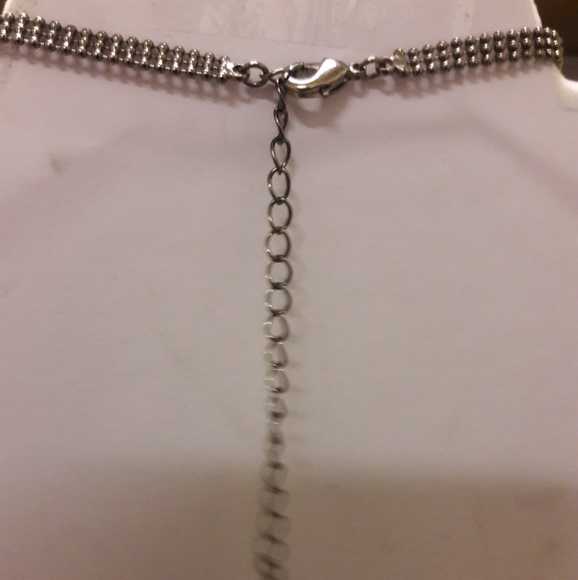 Blue rhinestone chain choker/necklace - Picture 3 of 3