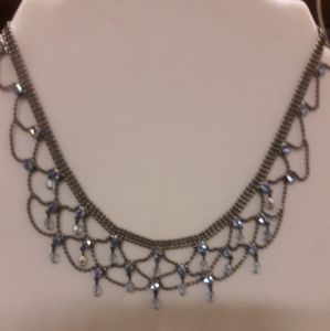Blue rhinestone chain choker/necklace