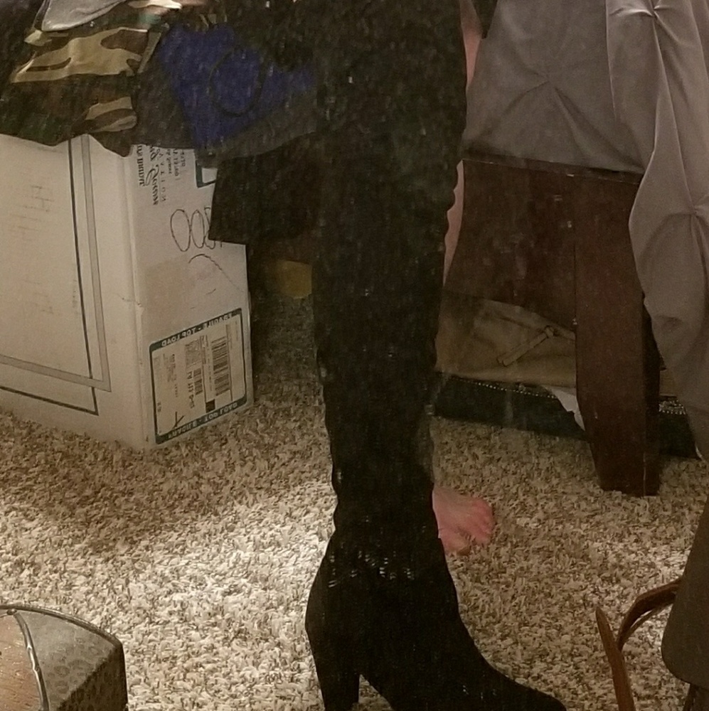 Suede over the knee boots NEVER WORN with box