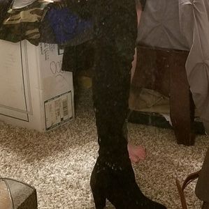 Suede over the knee boots NEVER WORN with box