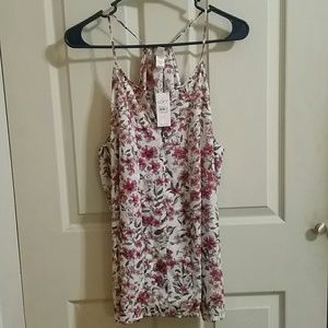 Gorgeous pink floral strappy tank from Loft Outlet