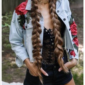 Roxanne American threads jacket with rose patches