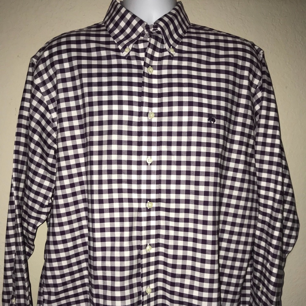 Brooks Brothers Plad Button Down Size: Large