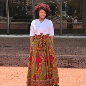 Custom Multi Color African Skirt (Dashiki)