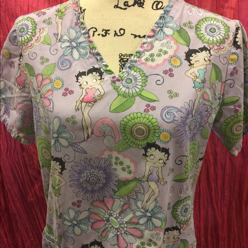 Medical Scrub top Betty Boop XS Cute EGC