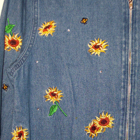 SOLD OUT! - QUACKER FACTORY XS Jacket Fall Sunflowers Bee - Picture 2 of 3