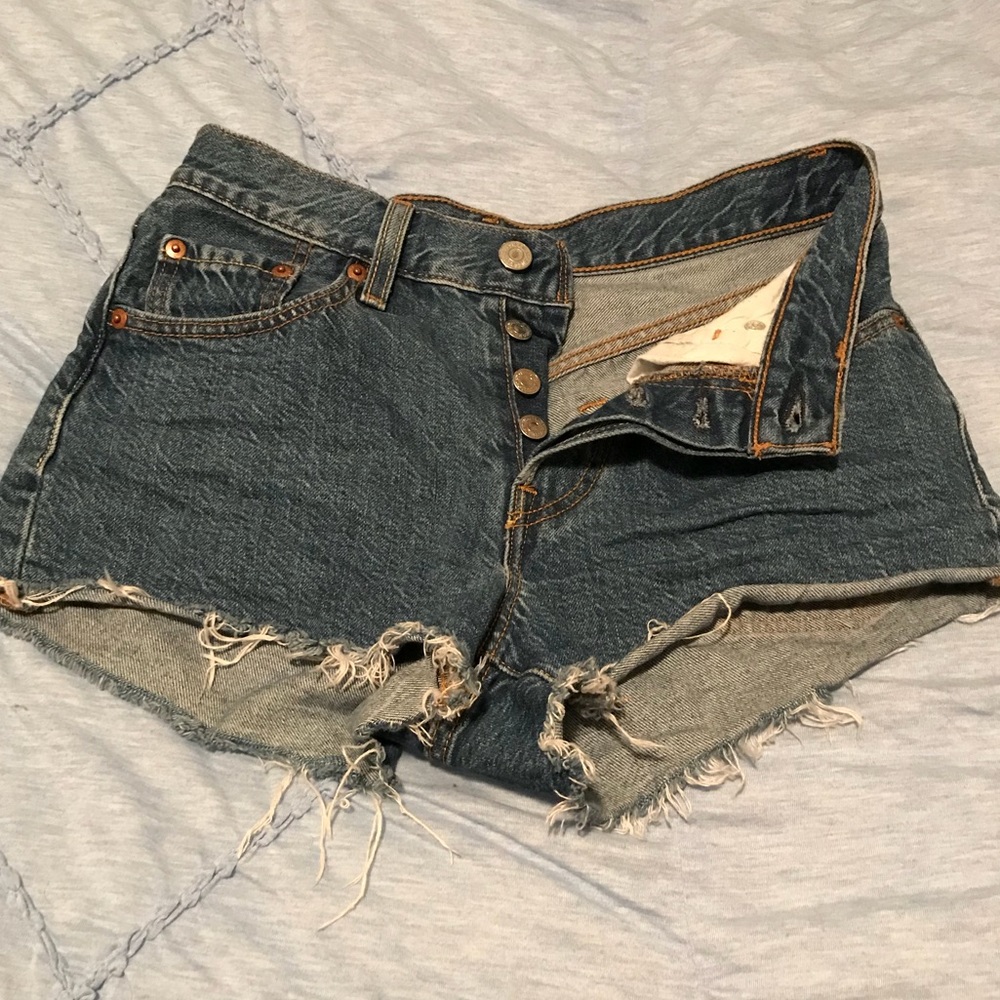 High-Waisted Button Fly Levi Shorts