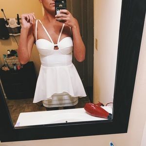 bebe white mini dress