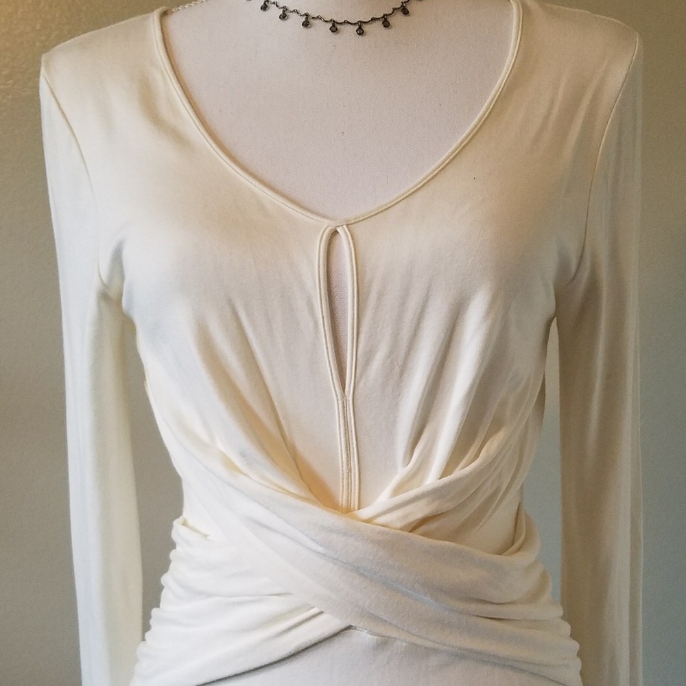Boston Proper Long Sleeve Top in Cream