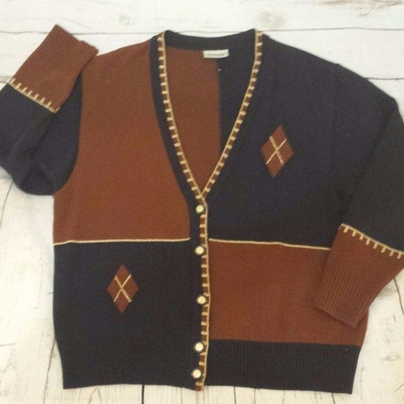 *SALE* Vintage Basler Argyle Cardigan Sz 38 (8) - Picture 1 of 4