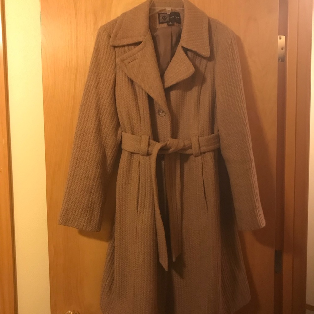Anne Klein Wool camel trench coat