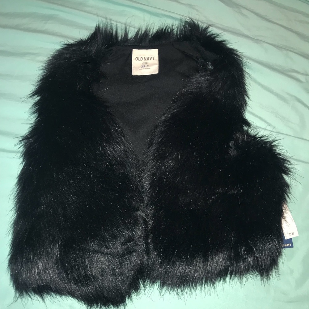 Black fur vest