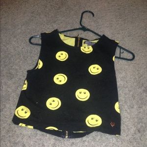 Smiley face tank top crop top