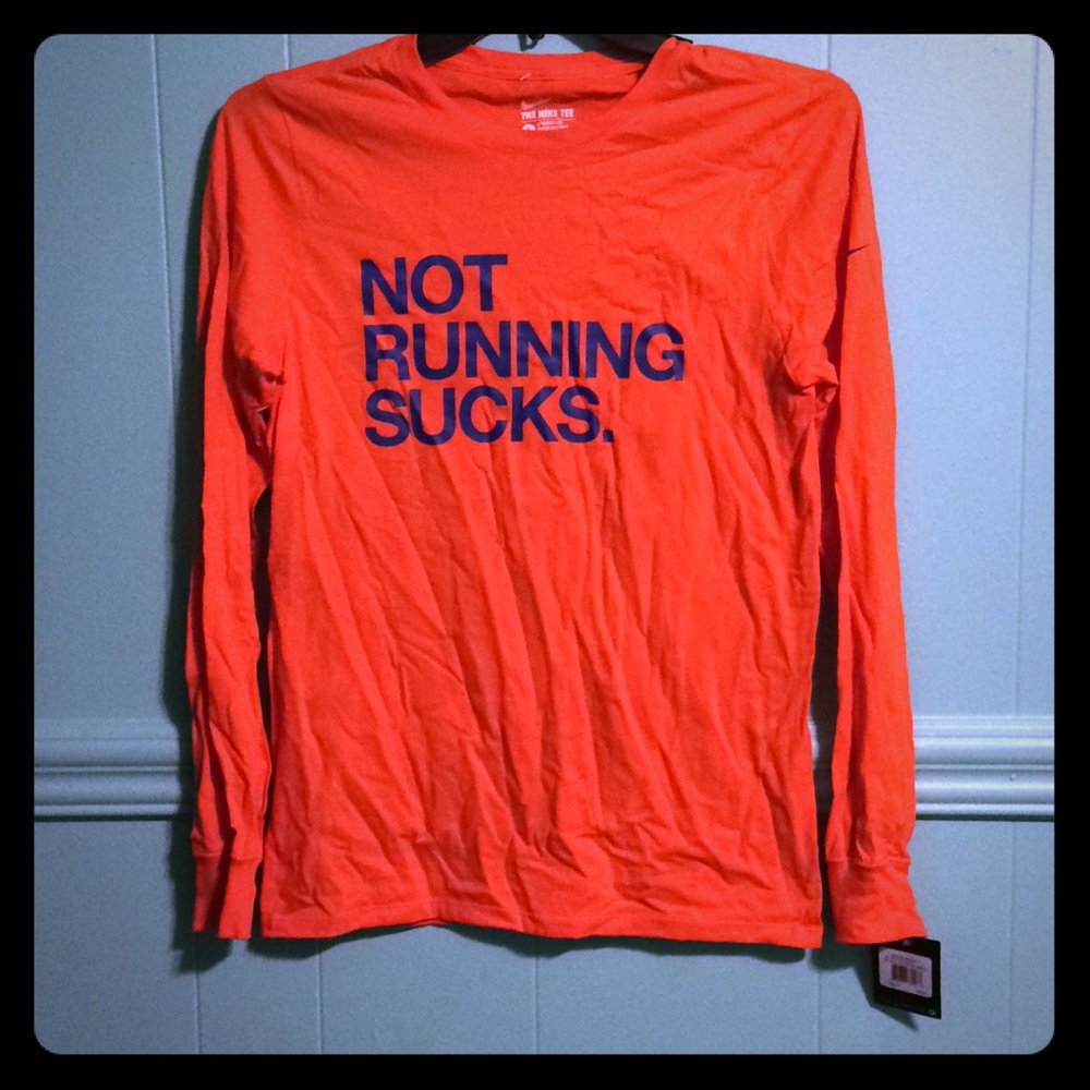 Orange Nike long sleeve (small women)