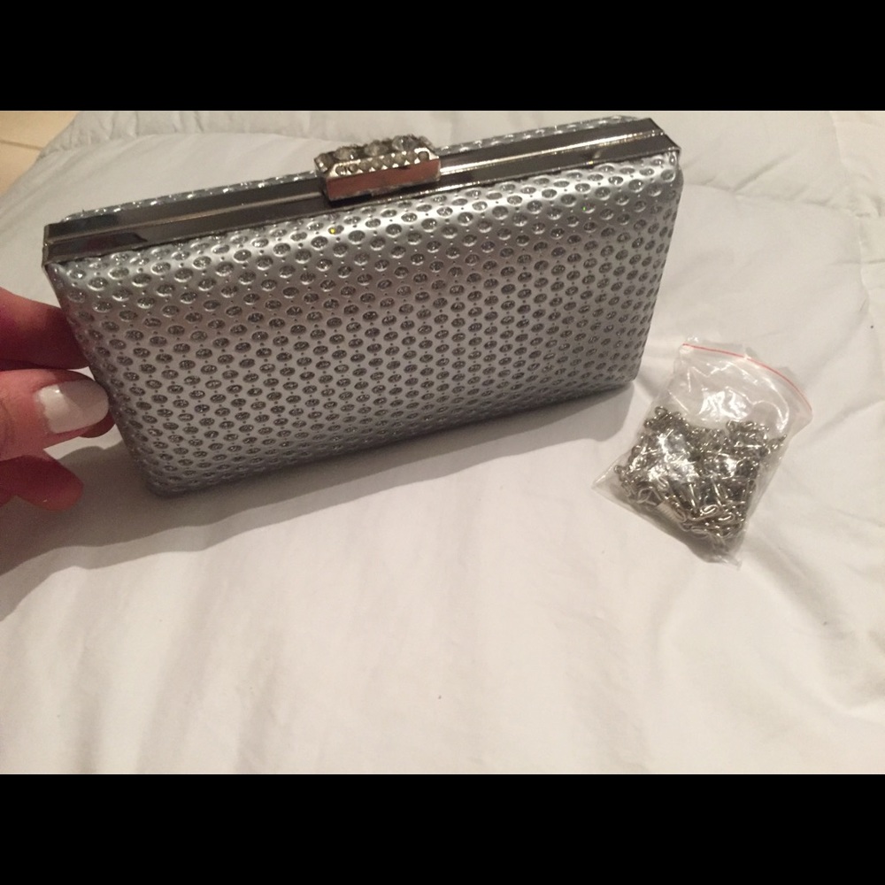 Silver clutch. Perfect for Holidays or as gift.