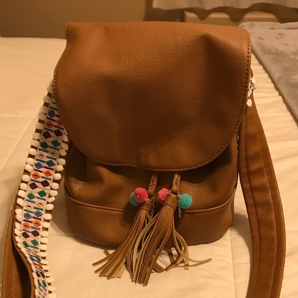 Faux Leather Bucket Crossbody Bag