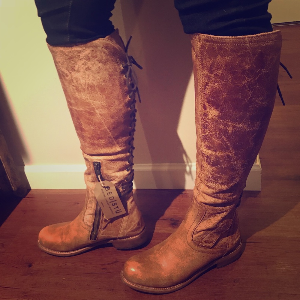BedStü Surrey Caramel Luxe Knee-High Boots