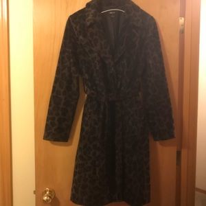 Animal print lined trench coat
