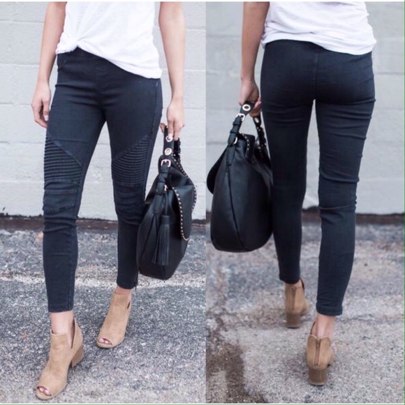 LAST ONE Fabulous Fit Black Moto Leggings - Picture 3 of 3