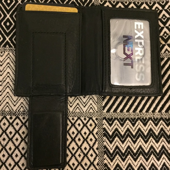 Fossil Other - Fossil black wallet money clip - leather/used