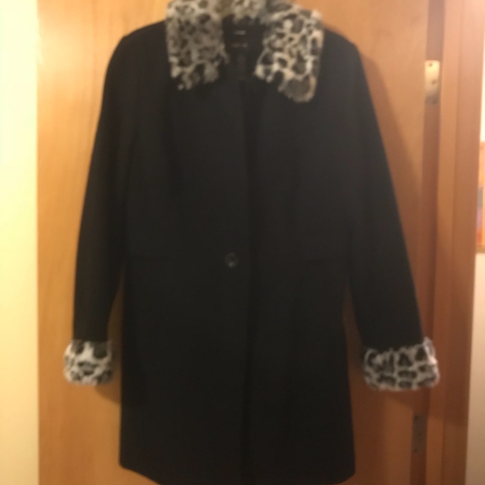 Fur collar and cuff Pant coat